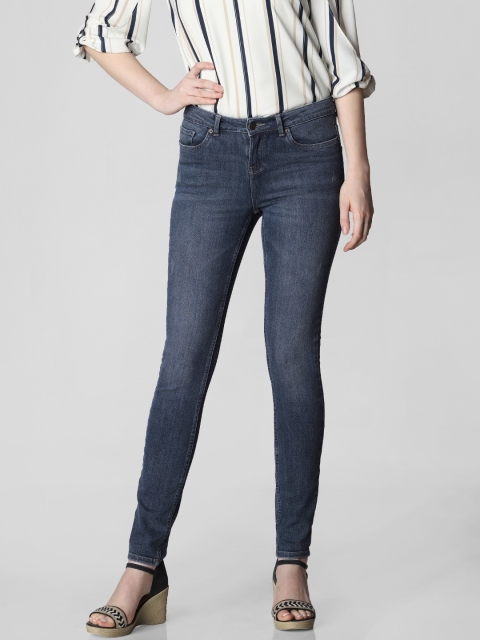 

Vero Moda Women Blue Skinny Fit Mid-Rise Low Distress Stretchable Jeans