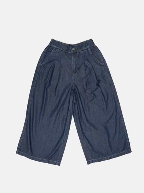 

Vero Moda Women Blue Loose Fit Solid Chambray Culottes