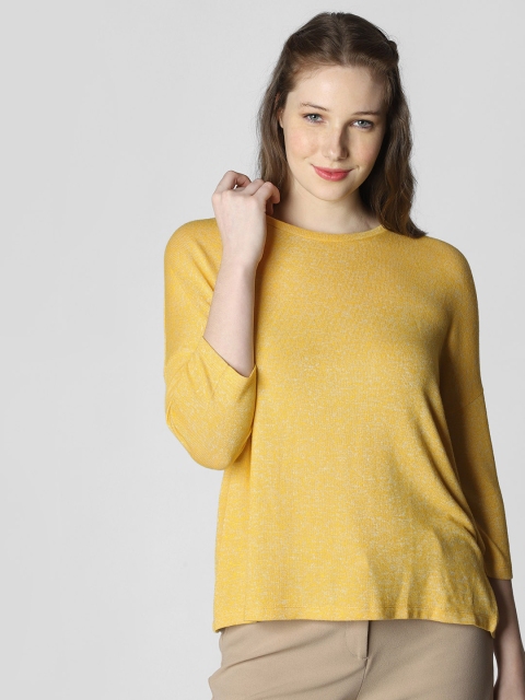 

Vero Moda Women Mustard Yellow Solid Sweater
