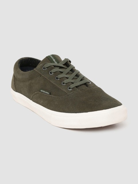 

Jack & Jones Men Olive Green Suede Sneakers