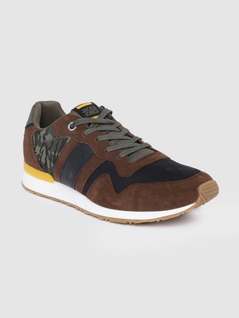 

Jack & Jones Men Brown & Green Sneakers