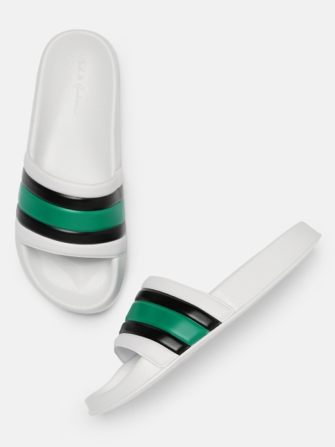 

Mast & Harbour Men White & Black Colourblocked Sliders