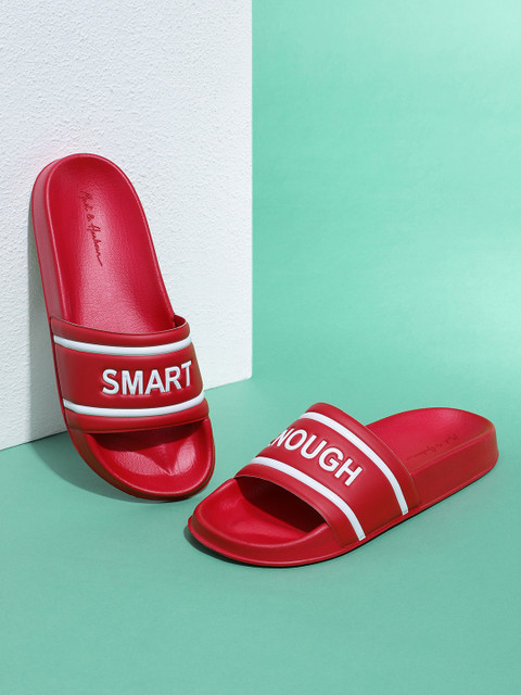 

Mast & Harbour Men Red Printed Sliders