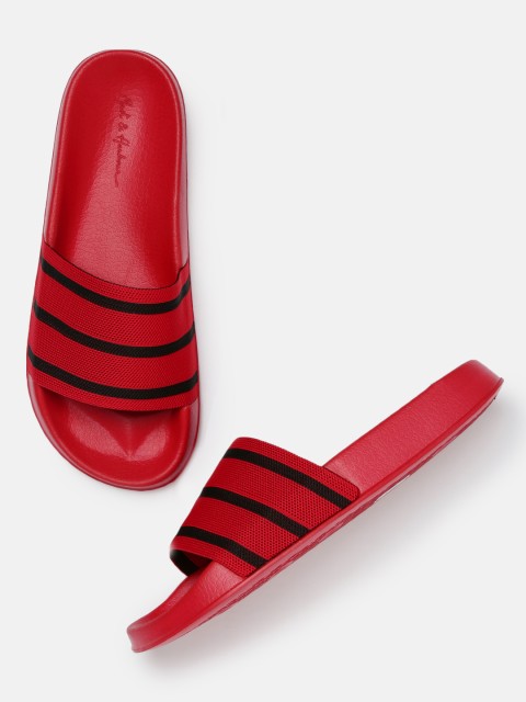 

Mast & Harbour Men Red Striped Sliders
