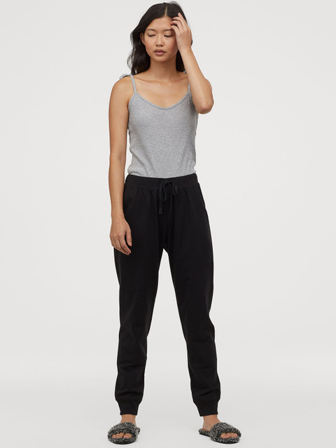 

H&M Women Black Solid Pyjama Bottoms 0536139006