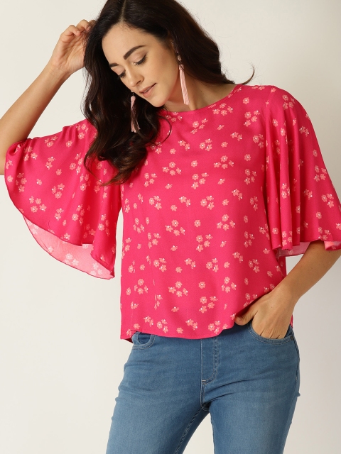 

United Colors of Benetton Women Pink Printed Top