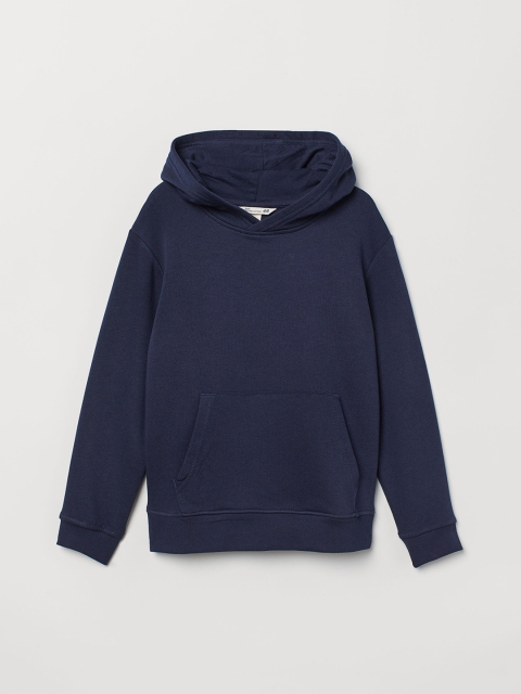 

H&M Boys Blue Solid Hooded Sweatshirt