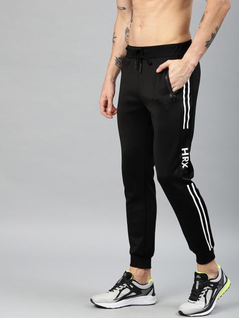 

HRX by Hrithik Roshan Men Black Solid Running Rapid Dry Cropped Joggers
