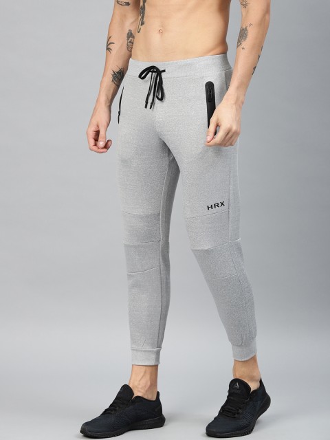 

HRX by Hrithik Roshan Men Grey Melange Solid Regular Fit Training Cropped Joggers