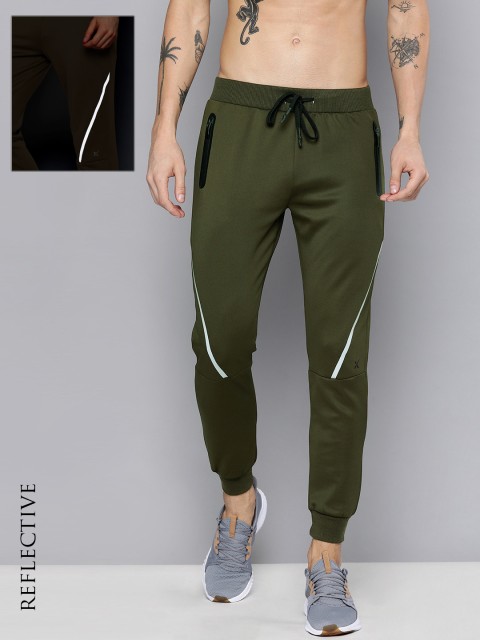 

HRX by Hrithik Roshan Men Olive Green Slim Fit Solid Rapid Dry Active Running Joggers