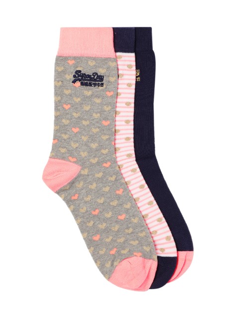 

Superdry Women Pack Of 3 Ankle-length Socks, Multi