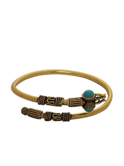 

Dare by Voylla Men Brass-Plated Gold-Toned Handcrafted Kada Bracelet
