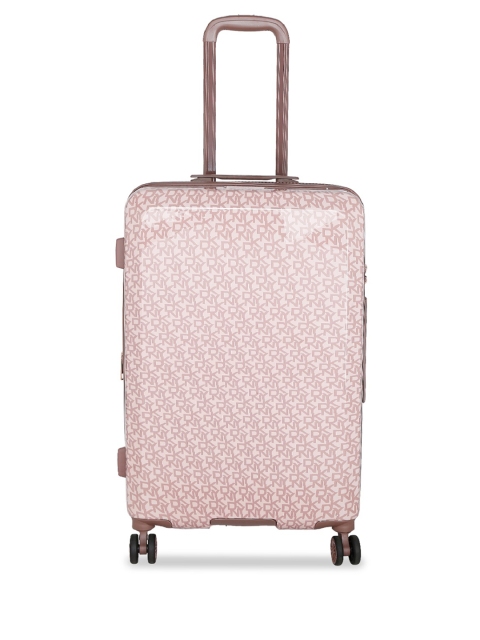 

DKNY Rose-Coloured Printed Vintage Signature Hard-Sided Medium Trolley Suitcase