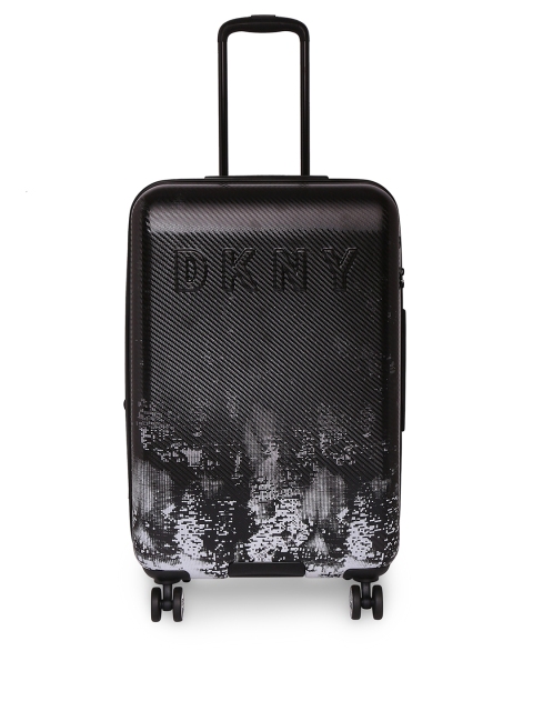 

DKNY GLIMMER Unisex Black Textured Hard-Sided Medium Trolley Suitcase