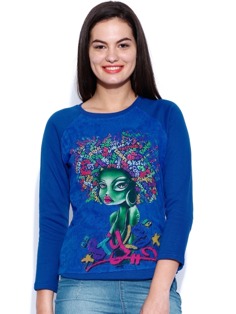 

Riot Blue Printed Sweatshirt