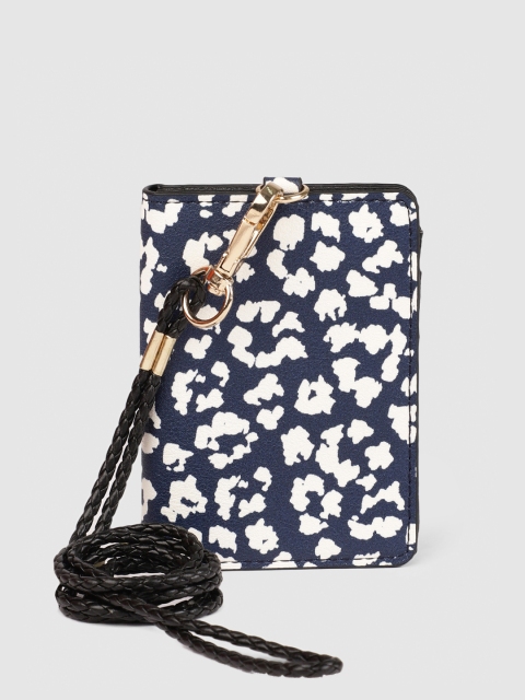 

Accessorize Women Blue & White Printed Card Holder
