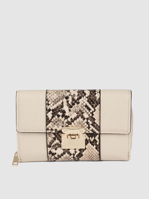

Accessorize Women Beige Printed Three Fold Wallet