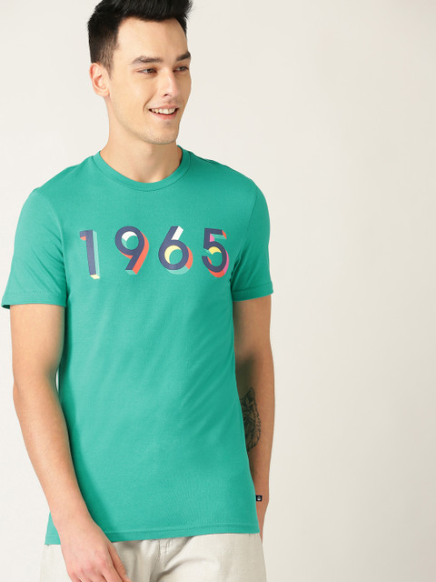 

United Colors of Benetton Men Green Printed Detail Round Neck T-shirt