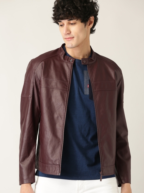 

United Colors of Benetton Men Burgundy Solid Tailored Jacket