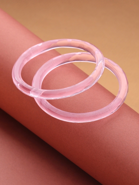 

Priyaasi Set Of 2 Pink Glossy Finish Handcrafted Bangles