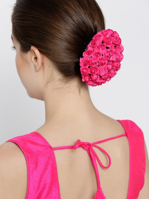 

Priyaasi Pink Floral Hair Bun Cover