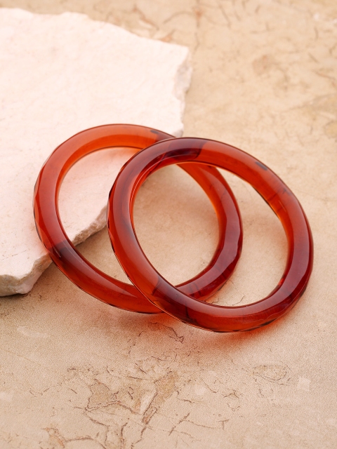 

Priyaasi Set Of 2 Rust Brown Glossy Finish Handcrafted Bangles