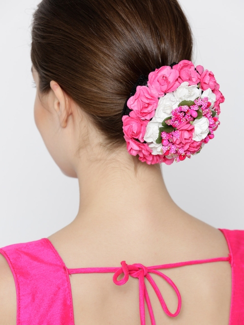 

Priyaasi Pink Handcrafted Beaded Floral Hair Bun Cover