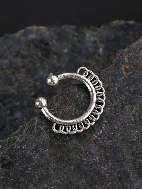 

Priyaasi Oxidized Silver-Plated Clip-On Septum Nose Ring
