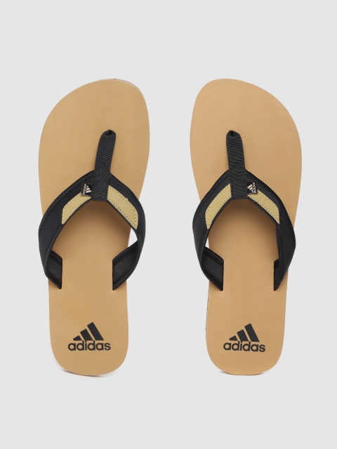 

ADIDAS Men Black & Beige Solid Thong Flip-Flops