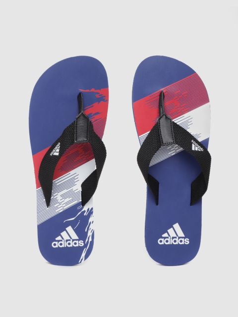

ADIDAS Men Black & Blue Printed Thong Flip-Flops