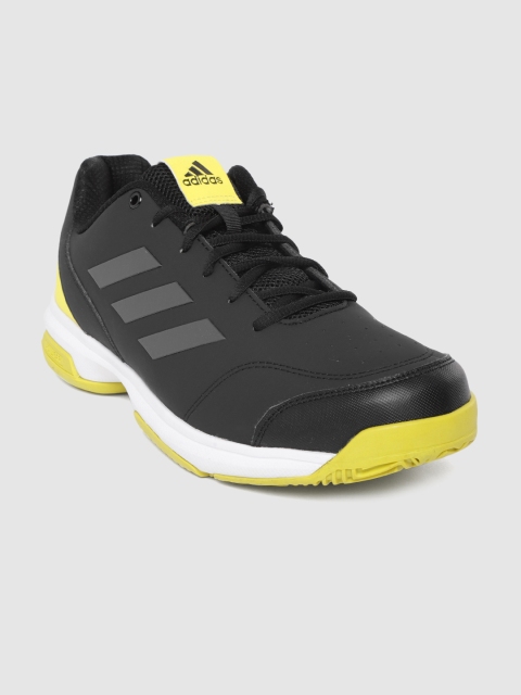 

ADIDAS Men Black Solid Gumption III Tennis Shoes