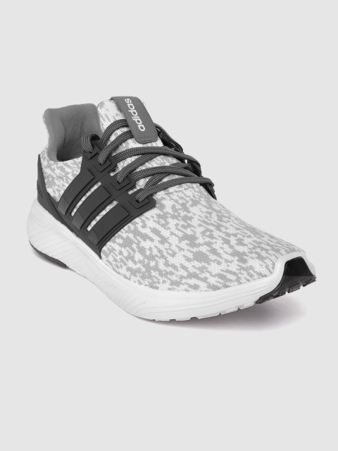 

ADIDAS Men White & Grey Runigma Patterned Running Shoes