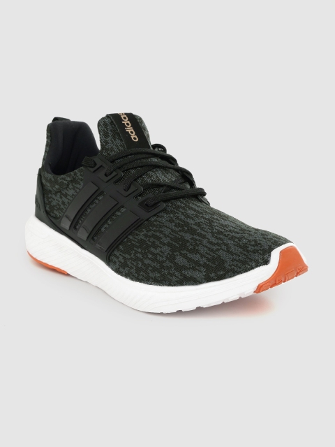 

ADIDAS Men Green & Olive Brown Woven Design Runigma Sneakers