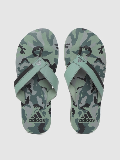 

ADIDAS Men Green & Black Toe Side II Camouflage Print Thong Flip-Flops