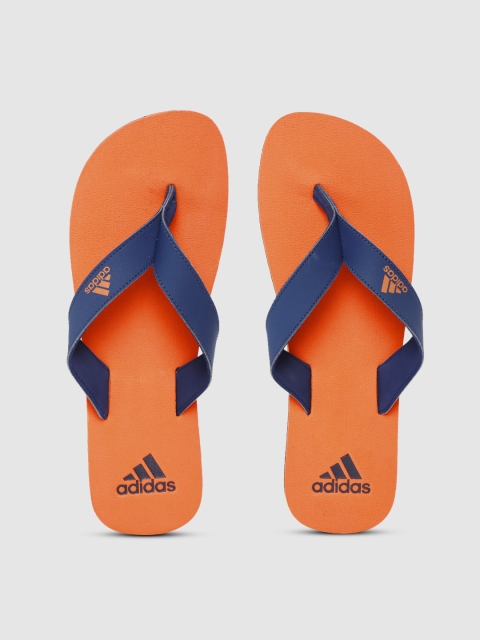 

ADIDAS Men Navy Blue & Orange Solid Thong Flip-Flops