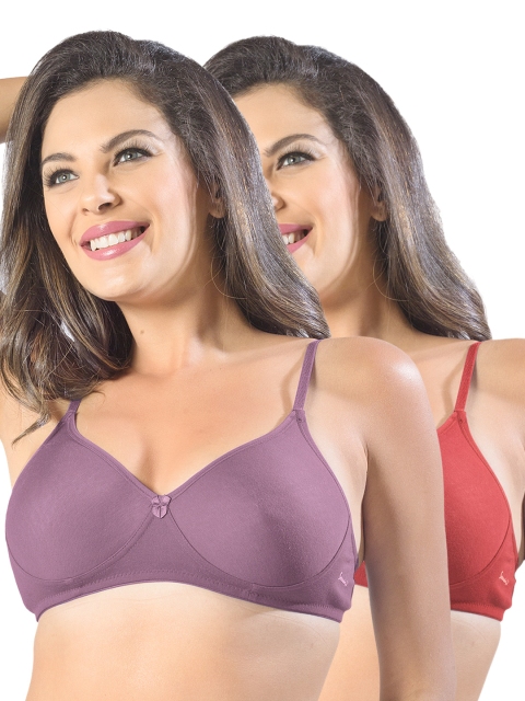 

Sonari Pack of 2 Full-Coverage T-shirt Bras smile, Purple