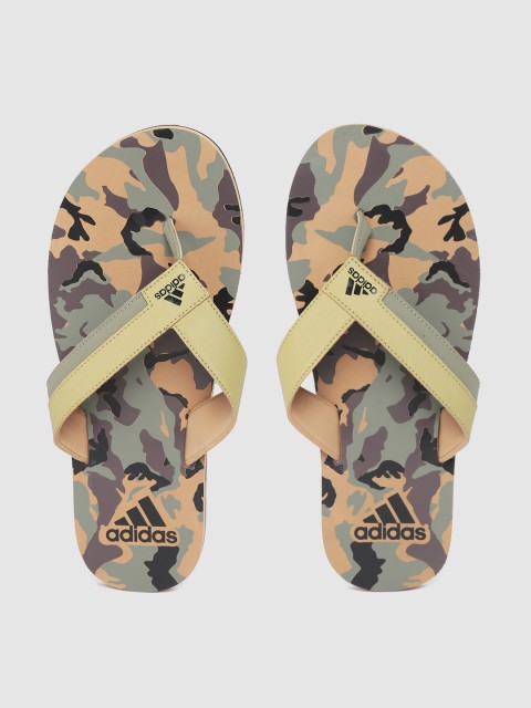 

ADIDAS Men Khaki & Olive Green Toe Side II Camouflage Print Thong Flip-Flops