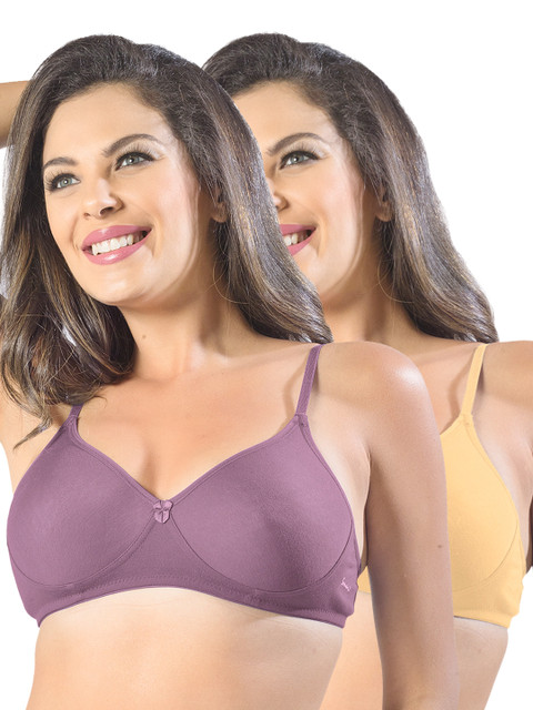 

Sonari Pack of 2 Full-Coverage T-shirt Bras smile, Purple