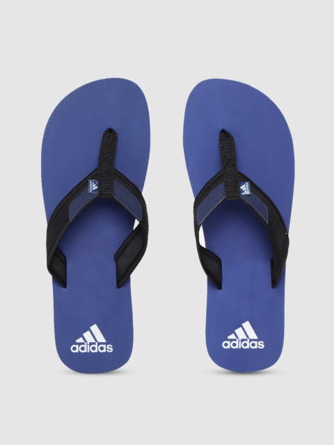 

ADIDAS Men Black & Blue Solid Thong Flip-Flops
