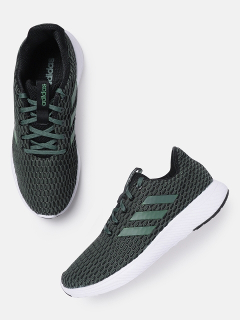 

ADIDAS Men Green & Black Bound Woven Design Running Shoes