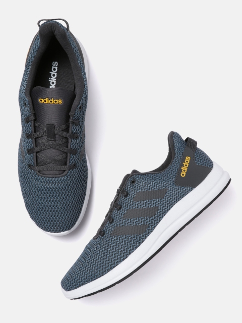 

ADIDAS Men Navy Blue & Charcoal Grey GRITO Woven Design Running Shoes