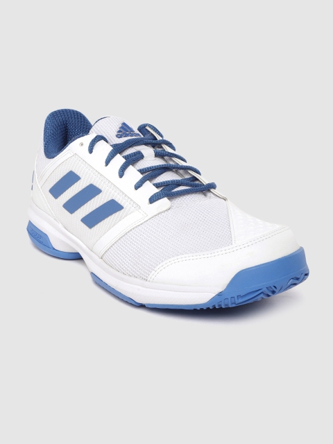 

ADIDAS Men White Textured Stin Indoor Tennis Shoes