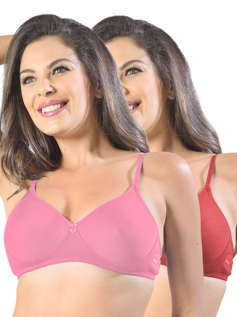 

Sonari Pack of 2 Full-Coverage T-shirt Bras smile, Pink