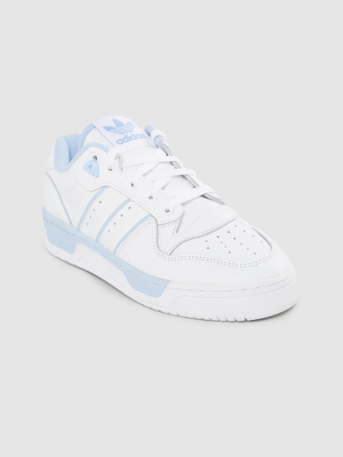 

ADIDAS Originals Women White Rivalry Low Perforated Leather Sneakers