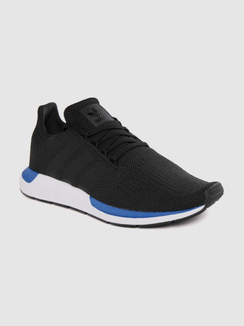 

ADIDAS Originals Men Black Swift Run Self-Striped Sneakers