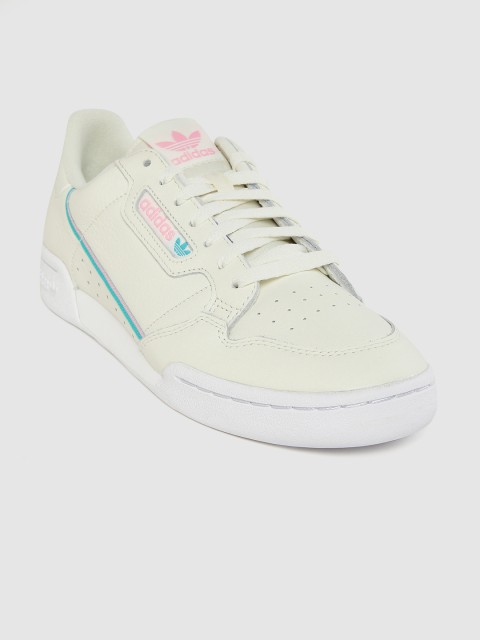

ADIDAS Originals Men Off White Solid Leather Continental 80 Sneakers