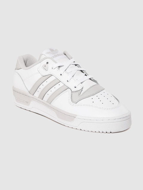 

ADIDAS Originals Men White Perforated Rivalry Low Leather Sneakers