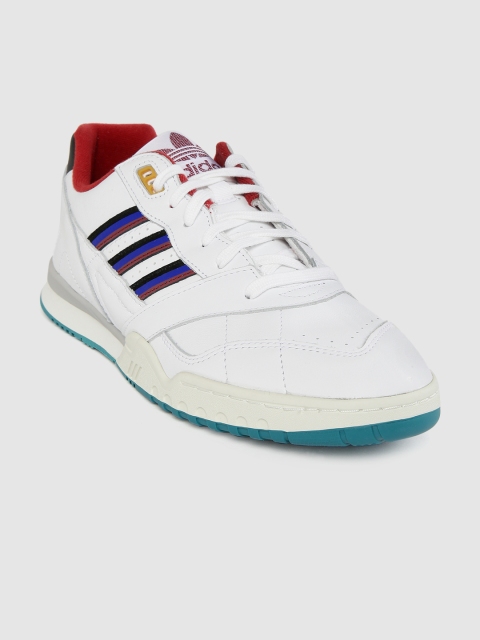 

ADIDAS Originals Men White Solid Leather A.R. Trainer Sneakers