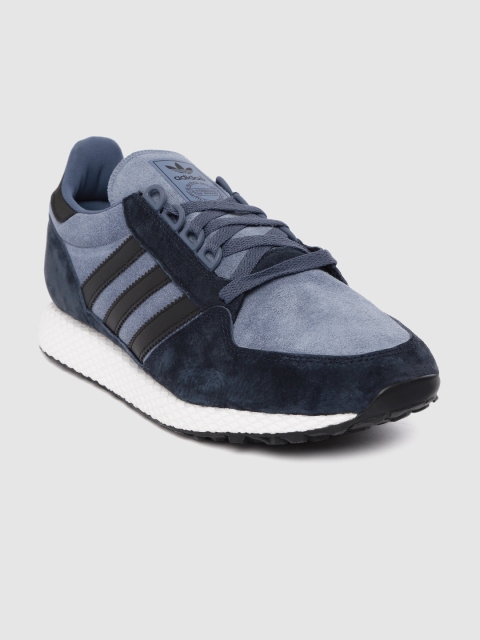 

ADIDAS Originals Men Navy Nubuck Forest Grove Colourblocked Sneakers, Navy blue