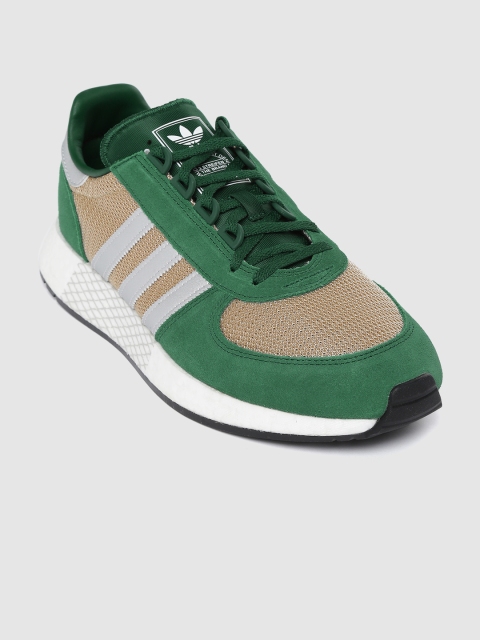 

ADIDAS Originals Unisex Gold-Toned & Green Marathon Tech Colourblocked Sneakers